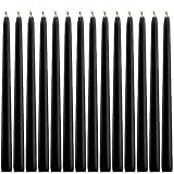 JHENG 10 Inch BlackTaper Candles, 14 Pack Tall Unscented Dripless Candles with Cotton Wicks Perfect for Dinner, Party, Wedding or Farmhouse Decor, 7-8 Hour Burn Time- 7/8'' Base (Black)