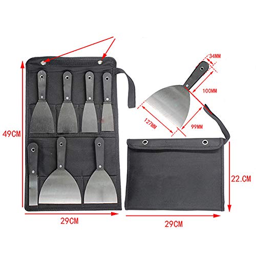 Kani 7Pcs Putty Knife Set, 50# Steel Drywall Tools, Drywall Knife Set, Spackle Knife, Scraper Putty Knives, Drywall Scrapers, Putty Scrapers, Paint Scraper Tool Set With A Storage Bag #TOP4