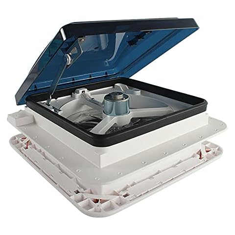 LENJKYYO RV Bathroom Roof Vent Hatch Fan 12V With LED Light Air Extractor Silent Wall Ventilation for Garage Kitchen Camper Exhaust Skylight W/LED for Motorhome Caravan Cover