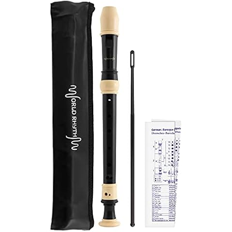 World Rhythm WR-805 Descant Recorder with Accessories Cover