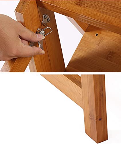 Silla para escaleras plegable de doble uso con peldaños estables de bambú 7