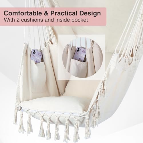RedSwing Hammock Chair with Stand,Include Hanging Swing Chair,Heavy Duty Hammock Swing Chair with Stand for Adults Indoor Outdoor Patio Backyard, Max Load 330 Lbs - Thumbnail 4