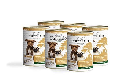 Farrado I Premium Nassfutter getreidefrei für Ihren Hund – Pferd 8x400g I hypoallergenes Hundefutter für alle ausgewachsenen Rassen
