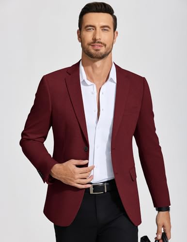 Image of COOFANDY Mens Casual Blazer Knit Sport Coat Lightweight Two Button Suit Jacket