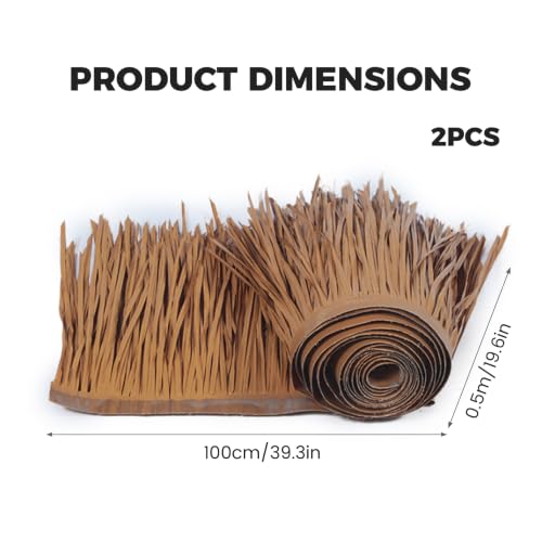 Paja artificial resistente a rayos UV para techos de exterior duraderos en 2 rollos 7