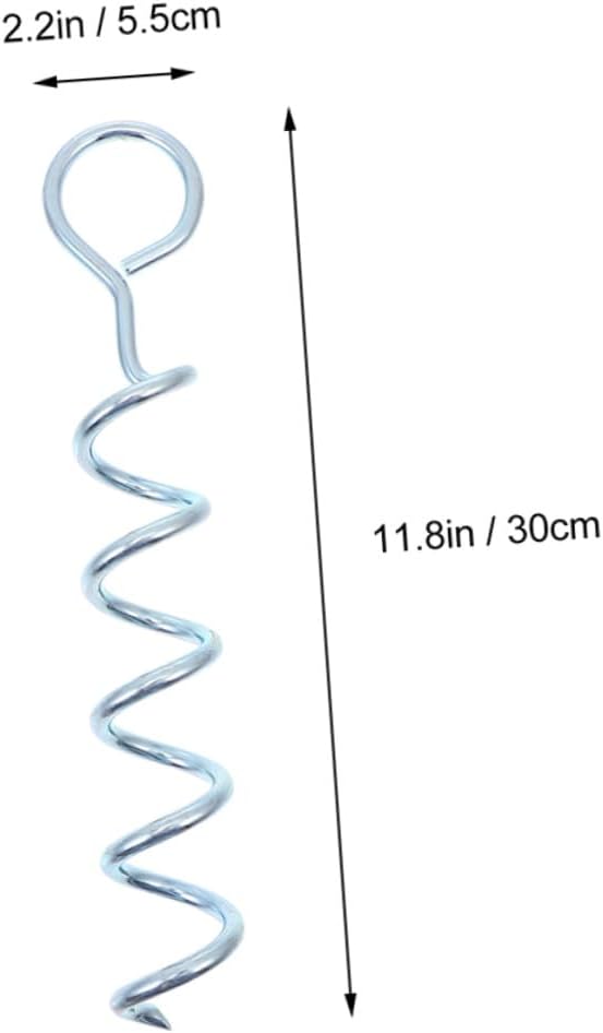 4pcs Heavy Duty Spiral Iron Tent Stakes Screw Ground Anchors for Camping Canopy Tarp Lawn Outdoor Garden Use