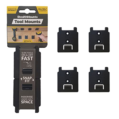StealthMounts Soportes de herramientas para herramientas Dewalt 18v XR (negro) - 4 unidades Cover