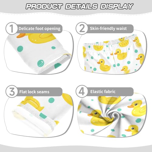 Yellow Ducks Girls' Leggings Toddler Doodles Kids Yoga Pants Dance Active Tights 4T3