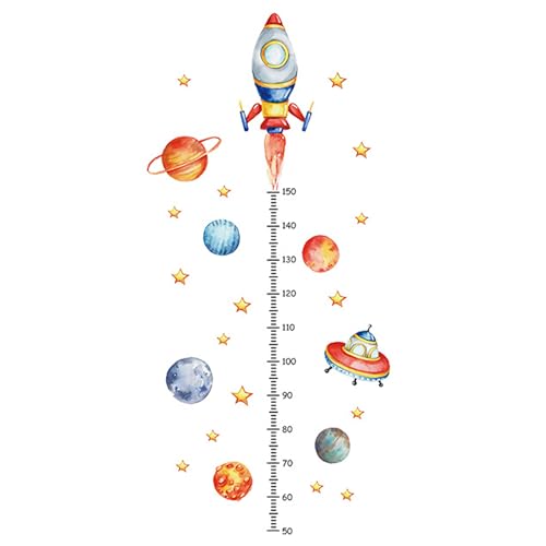 Galenecx Medidor Niños Pared Adhesivo, 50-150cm Cósmico Medida de Altura Adhesivo Mural, Adecuado Como Decoración de Pared para Habitación Infantil y Sala de Estar