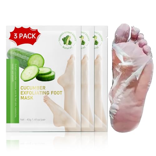 Foot Peeling Mask, Natural Exfoliating Foot Mask, Dead Skin Callus Remover Repair Heels, Hydrating Foot Care for Dry Cracked Feet(3 PacK)