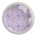 LUPIN Lot de 4 boutons de meuble Memphis couleur lilas