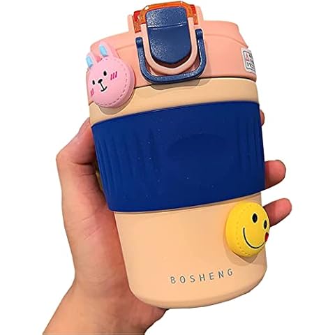 PALESTAR 350ML Insulated Coffee Cup with Straw Milk Tea Cup Double Drinking Leak Proof Stainless Steel Insulated Cup (Pink) Cover