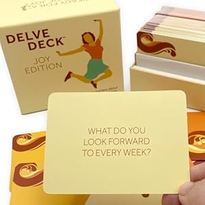 Boredwalk Delve Deck Joy Edition Conversation Cards for Couples, Family and Friends – Question Cards – Gratitude Practice Game for Adults
