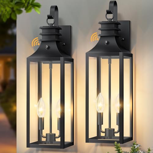 Slypadan 22” Exterior Lighting Fixtures, 2 Pack Dusk to Dawn Outdoor Lights