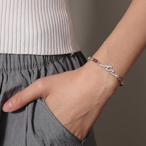 Image of TONY & SANDY Friend Gifts for Women, Unique Birthday Gifts for Women, Sister Gift from Sister, Wave Bracelet, Christmas Stocking Stuffers for Woman Female, Bestie Friendship Bracelets