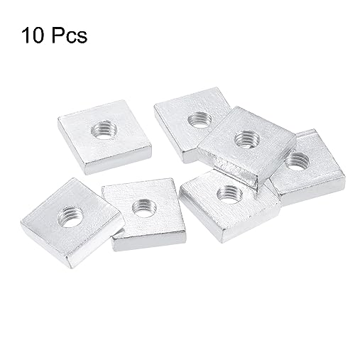 QUARKZMAN Quadratische Muttern, M5x14mmx4mm verzinkt metrisches Grobgewinde Sortiment Set, 10 Stück