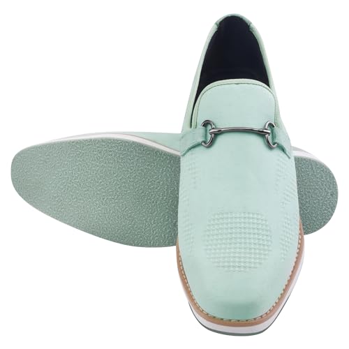 Image of LIBERTYZENO Mens Tuxedo Canvas Textile and Suede Leather Noble Loafers and Slip On Wedding Party Shoes for Easter Gift