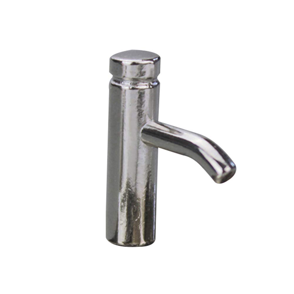collectvoice Doll House Faucet,1/12 Realistic Alloy Faucet Sink Model Miniature Doll House Kitchen Accessory B