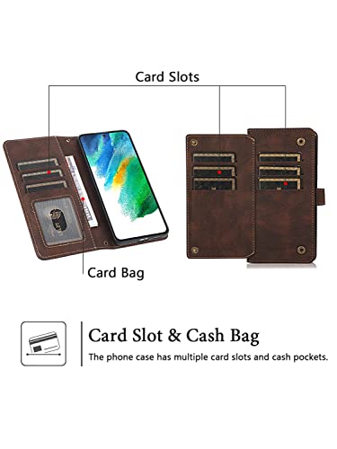 Sinqerisht Crossbody Wallet Case Compatible With Samsung Galaxy S20 Plus Leather Purse Phone Case With Card Holder & Wrist Strap Magnetic Flip Pu Kickstand Cover For Women Girls(Brown) #TOP1