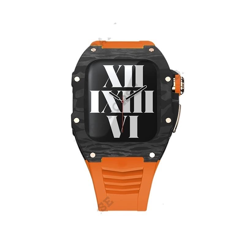 Kit de modification Apple Watch 45mm bracelet sport fibre carbone iWatch