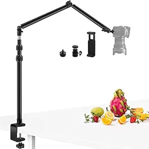 Obeamiu Camera Desk Mount Stand with 24.41'' Detachable Magic Arm, Mount Light Stand with 360 Ballhead, 16.7-40.1'' Tabletop Clamp Stand for DSLR Camera/Fill Lights/Selfies/Live Streaming/Webcam