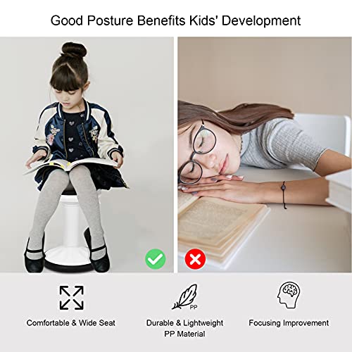 Image of Giantex Wobble Stools for Classroom Seating, Wiggle Stool with Adjustable Height, 24 inch Active Learning Stool, Sitting Balance Chair for School, Office Stand Up, Flexible Seating Wobble Chair (White)