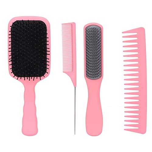 Almeigrity 4 piezas cepillo de pelo peine paleta desenredante de rata peine cepillo para peinar cabello largo grueso fino rizado (En caja)