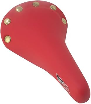 Brass Button Bicycle Bike Classic Racing Saddle Seat Fixie Road Bike Red