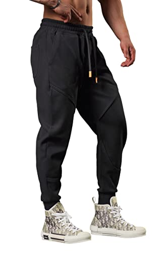 Firstgym Mens Sweatpant Tapered Jogger Active Training Pants Black #TOP3