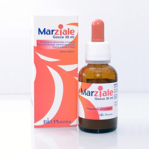 Marziale Gocce - Integratore Ferro microincapsulato - Integratore alimentare in Gocce a base di Ferro SunActive Acido Folico e Rame - Senza disturbi gastrici - Senza retrogusti - Gusto Mela Banana.