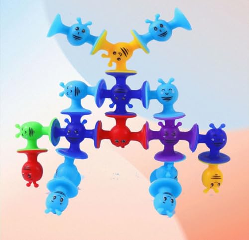 Image of 19Pcs Textured Suction Bath Toys, Hole-Free Anti-Mold Sensory Building Set | Intelligent Early Education Multi-Form Jigsaw Puzzle Soft Building Blocks