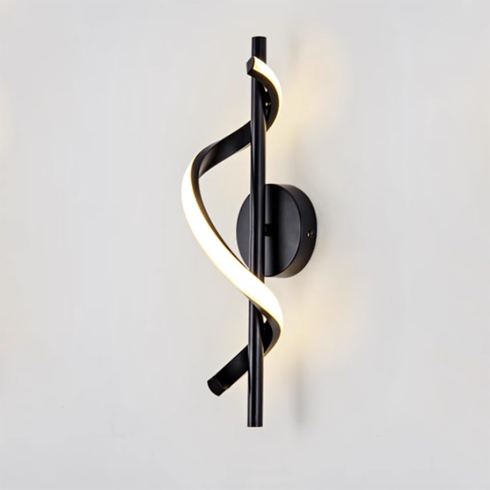 XINYASEE LED Wall lamp, tri-Colour Wall lamp, Modern Wall lamp, Creative Metal Wall lamp ，Wall Light Sconce Lighting Fixtures for Bedroom Living Room Hallway (Black)