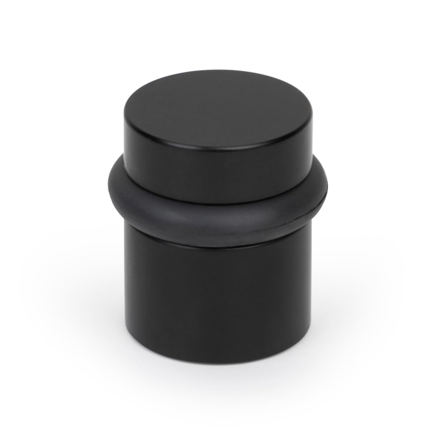 Mega Handles Floor Door Stopper, Black Stopper Quickly Installed Wall Protector, Wall Protectors from Door Knobs, Floor Door Stop with Mounting Hardware Included - Matte Black - 1.5 Inch