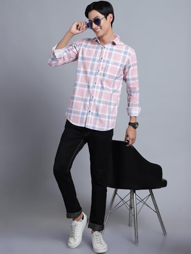 Image of Majestic Man Men Box Checkered Slim Fit Cotton Casual Shirt