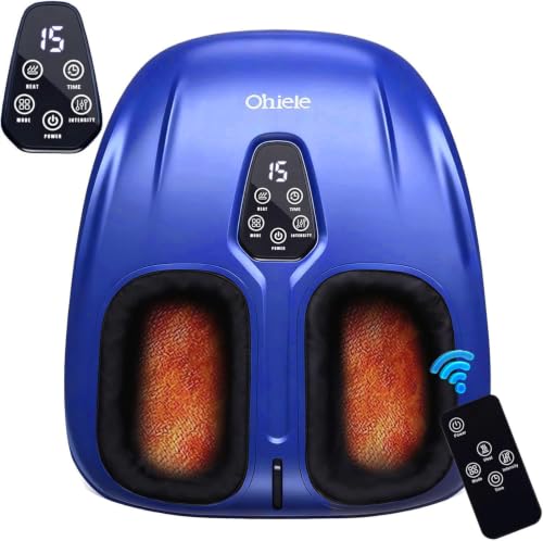 Image of Shiatsu Foot Massager with Heat and Remote Control for Plantar Fasciitis,Purple Black