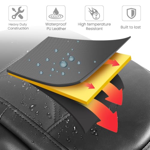 Image of Ajustable Rider Backrest for Harley Touring 1997-2026, Detachable Plug-in Backrest Bracket Pad with Storage Bag for Street Road Elecectra Glide Ultra