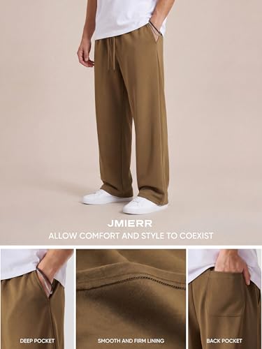 Image of JMIERR Men's Casual Baggy Pants Lightweight Wide Leg Lounge Travel Pants Streetwear with Pockets