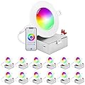 LUXRITE 12-Pack 4 Inch Smart LED Recessed Lighting, RGBW Color Changing, WiFi App and Voice Control, Compatible with Alexa and Google Home, No Hub Required, 10.5W 700LM, CRI 90, IC Rated, Wet Rated