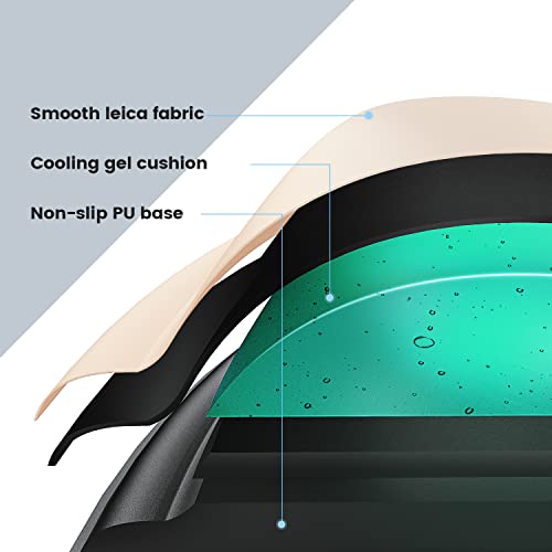 Soqool Ergonomic Mouse Pad With Comfortable And Cooling Gel Wrist Rest Support And Lycra Cloth, Non-Slip Pu Base For Easy Typing Pain Relief, Durable And Washable For Easy Cleaning, Pinky White #TOP1