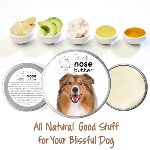 Image of The Blissful Dog Collie Nose Butter for Dry, Cracked Skin, Lick-Safe Dog Nose Balm with Moisturizing Shea Butter, Almond, Olive, and Essential Oils, Pet Supplies, Uncented, 2 oz.