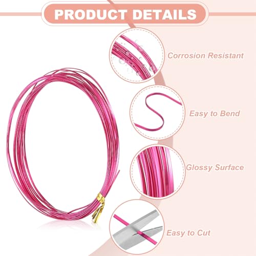 Image of uxcell 1 Rolls 24 Gauge Flat Aluminum Wire, 16.40 ft Soft Craft Wire for Flower Bonsai Crafts Carving DIY Bezel Sculpting Gem Metal Wrap, Rose Red