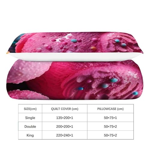 Housse de couette single Canard Rose en microfibre 135x200