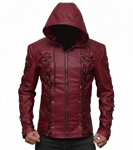 Alamodetrend Arrow Arsenal Red Hooded Colton Haynes Costume Faux Leather Jacket, Rot/Ausflug, einfarbig (Getaway Solids), S für 93,24 EUR (-33%) statt 20,32 EUR bei amazon.de Bild: Alamodetrend Arrow Arsenal Red Hooded Colton Haynes Costume Faux Leather Jacket, Rot/Ausflug, einfarbig (Getaway Solids), S für 93,24 EUR (-33%) statt 20,32 EUR bei amazon.de