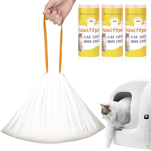 Naielfopet 60 Count Cat Litter Box Liner Bags, 21
