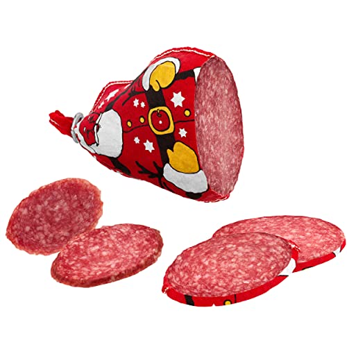 Pikanten WURSTBARON® Salami Kugelnikolaus - 250g schmackhafte Salami in tollem Weihnachtsdesign – Bild 3