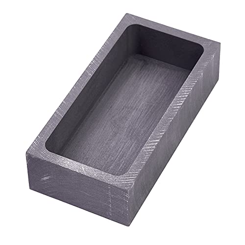 Graphite Ingot Mold, 60ml Capacity Crucible Mould, 1Pack Metal Casting Molds for Casting Melting Refining Gold Silver Aluminum Copper Brass Zinc Plumbum and Alloy (4 x2 x1 -1000g Gold; 540g Silver)