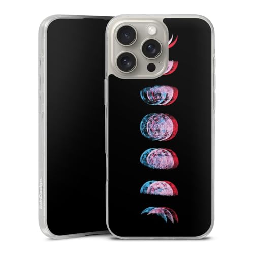Coque silicone Apple iPhone 16 Pro Max motif astrologie lune cosmos