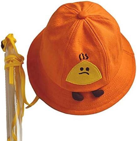 Toddler Kids Anti Spitting Protective Hat, Face Shield Fisherman Hat, Windproof Dustproof Removable Safety Cover Face Protection UV Sun Cap (One Size Fits for 3-8T Kids, Orange)