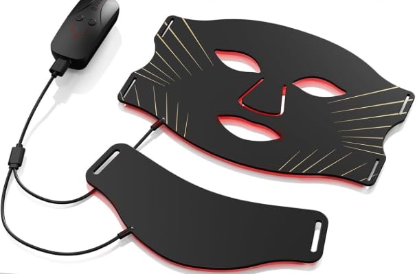 Máscara LED rostro/cuello, 7 colores, 5 brillos