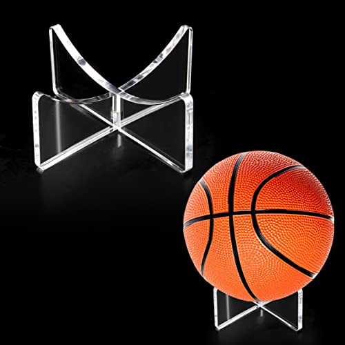 Image of Acrylic Basketball Stand, Simple and Stylish Football Display Stand Storage Holder for Volleyball Rugby Soccer Case Rack (3.54x1.3 inch; 9x3.3 cm)